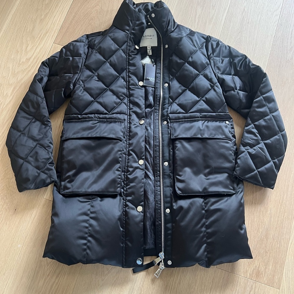 Adroit Atelier Black Quilted Women's Down Jacket - Picture 2 of 8